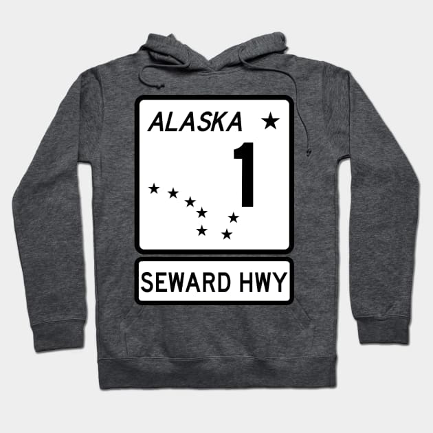 Alaska Highway Route 1 One Seward Highway AK Hoodie by TravelTime